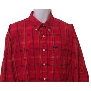 Ivy Crew Classics Men Button Down Shirt Size XL Red Plaid Long Sleeve Red